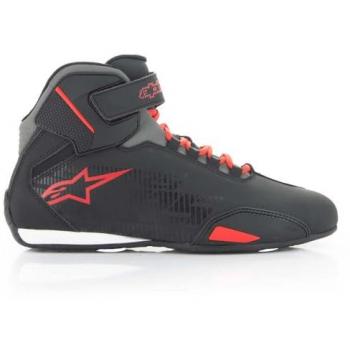 Alpinestars Zapatillas de Moto Sektor 2024 Negro-Rojo Brillante, Talla 45-46, Modelo 2515518-1303-12, Industrial Boot Hombre, Color Negro, Talla 45