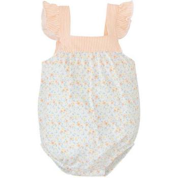 Ranita de bebé niña combinada de florecitas y apliques de rayas