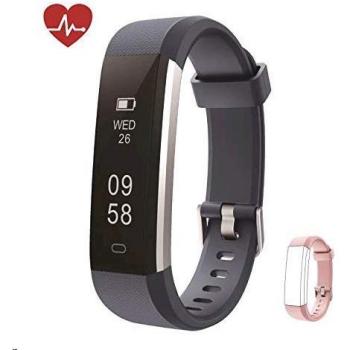 Kingsky Pulsera Actividad Fitness Tracker HR Pulsera Inteligentecon Pulsómetro Pulsera Deportiva y Monitor de Ritmo Cardíaco Monitor de Actividad Tracker Impermeable IP67 con GPS/Pulsometros