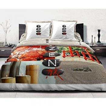 Douceur de noches HC3 1289 Zen Stone Juego 3 piezas funda nórdica de algodón, 220 x 240 cm), multicolor
