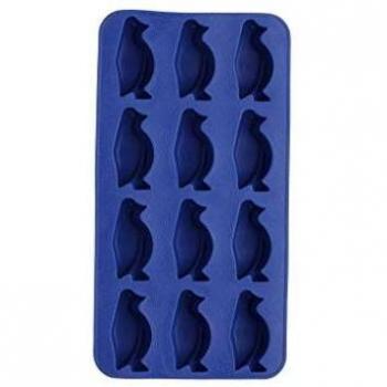 BarCraft - Cubitera de Hielo de Silicona con Moldes en Forma de Pingüino, Color Azul