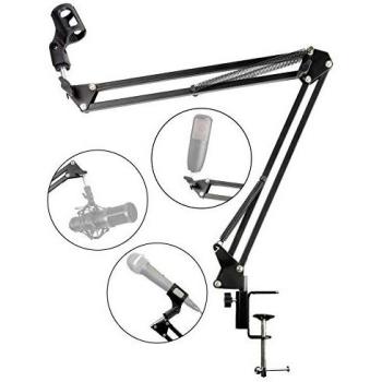 RockJam RJMS050 Adjustable Microphone Suspension Boom Scissor Arm Stand