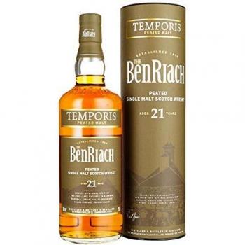 BenRiach 21 años Turbado Whisky Escocés Single Malt 46% Vol. de Alcohol - 1 Botella de 700 ml