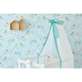 KraftKids Ciel de lit pour enfant avec diamants blancs sur menthe