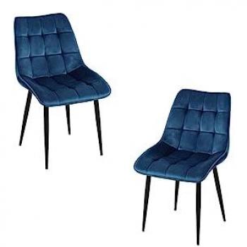 Pack 2 Sillas de Comedor Cade Terciopelo Azul
