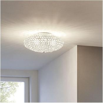 Plafón de Techo Clemente 2 Luces Cromo Pulido y Cristal, E27