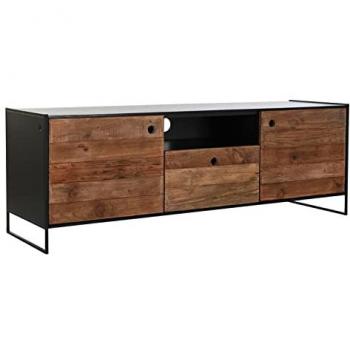 Mueble de TV DKD Home Decor 144,5 x 40 x 51 cm Negro y Naranja de Madera Reciclada de Pino