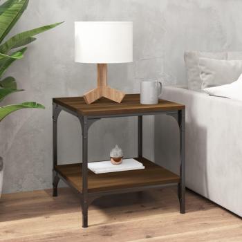 Mesa de Centro Roble Marrón 50x50x40 cm Madera Multicapa