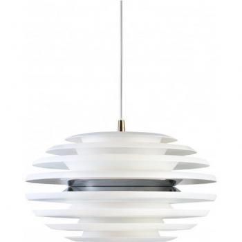 Lámpara colgante de techo ELLIPSE en metal y blanco mate/cromo, diámetro 40 cm, con 1 luz E27