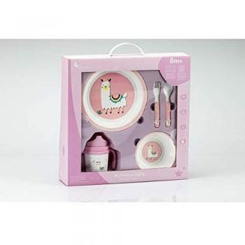 Interbaby SET18 - Interbaby - Vajilla para Bebé de 5 Piezas, Modelo Llama