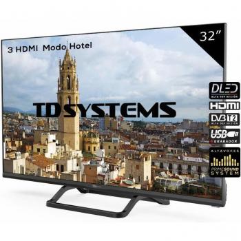 Televisor Led 32 Pulgadas HD, TD Systems K32DLX9H. Resolución 1366 x 768, 3X HDMI, VGA, USB Reproductor y Grabador.