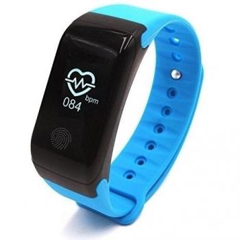 Toprime Smartband Sports Bracelet Health Movement Pedometer Heart Rate Monitor Temperature Waterproof Fitness Tracker TP5 Blue