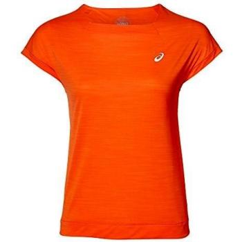 ASICS - Camiseta de Manga Corta para Mujer, Todo el año, Camiseta de Manga Corta para Mujer, Mujer, Color Naranja, tamaño Extra-Small