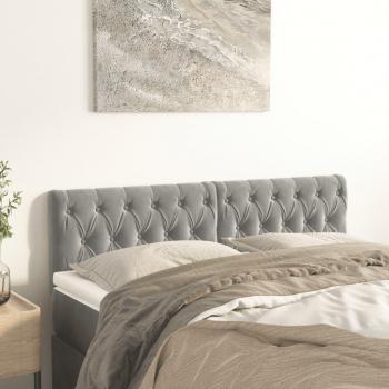 Cabecero de terciopelo gris claro 2 piezas 80x7x78/88 cm
