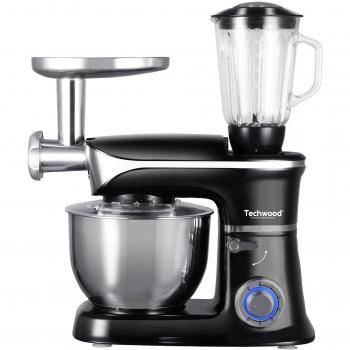 Procesador de Alimentos Multifuncional TECHWOOD TRP-1366 - 1300W, Negro, 6.5 Litros