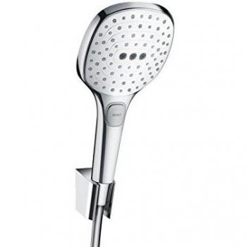 Hansgrohe 26720400 Raindance Select E 120 ducha de mano con soporte, 1,60m, blanco/cromo