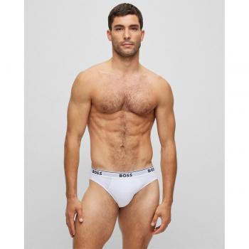 Pack de 3 slips para hombre con logo blanco BOSS