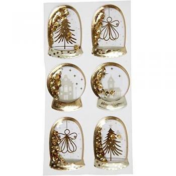 Stickers Shaker, Ángel, Árbol y Casas, Dorado, 6 Piezas
