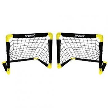 Sportx Niños portería de fútbol portería, Color Negro/Amarillo, tamaño S/55 x 44 x 44 cm