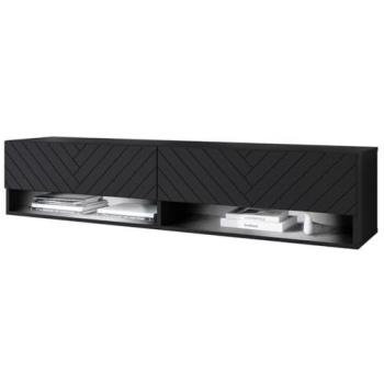 Mesa de TV Sarasota 118 con LED, Grafito, 140x30x33cm, 2 Puertas