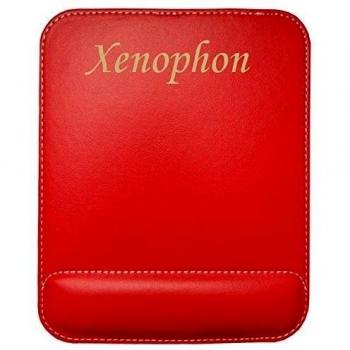 Almohadilla de cuero sintético de ratón personalizado con el texto: Xenophon