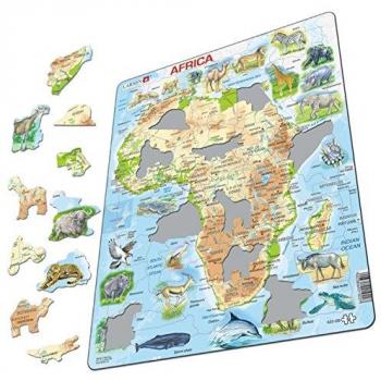 Rompecabezas Larsen LA-A22-FR - Mapa Físico de África - 63 Piezas