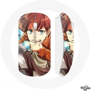 Ratón Inalámbrico - Attack on Titan - Eren Yeager - Compatible con Mac y PC - Clave USB WiFi - Blanco