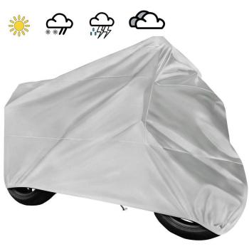 SAILNOVO Funda de Moto Impermeable, Cubierta para Moto 210T Doble Poliéster Respirable, Resistente a UV, Lavable, Secado Rápido, Fadeproof, Ideal para Harley Davison Yamaha BMW Honda y Otros Motores