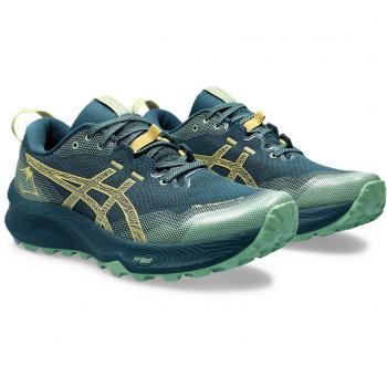 Asics Gel-Trabuco 12 Hombre Verde, Zapatillas de Trail Running, Color Verde/Azul, Talla 41.5 EUR, Tecnología Gel para amortiguación, Suela con tracción mejorada, Diseño ligero y transp
