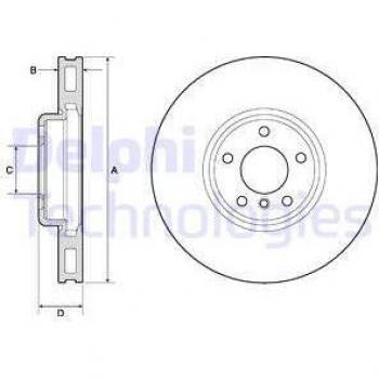 Disco de freno DELPHI BG9156C - Disco de freno, marca DELPHI, modelo BG9156C