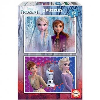 Educa Borrás 2 puzzles infantiles, 20 piezas, Frozen II, a partir de 36 meses, color variado, 2 x 20