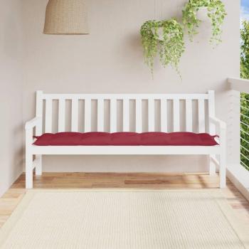 Cojín para Banco de Jardín en Tela Oxford Vino Tinto 180x50x7 cm