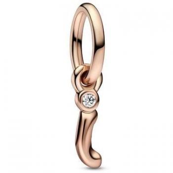 Pandora Letter I Script Alphabet Dangle Charm in Rose Gold with Zirconia
