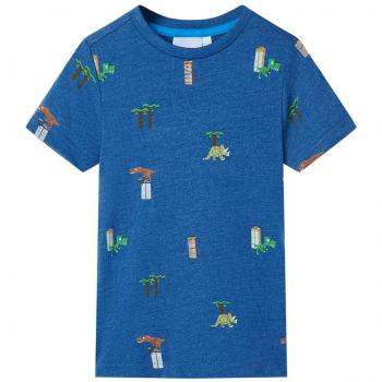 Camiseta infantil azul oscuro mélange 116