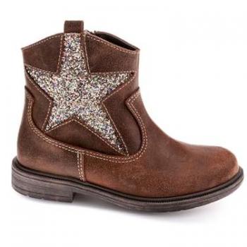 Botas de niña Pablosky de piel con cremallera lateral, color marrón, ajuste comprobado para calzar correctamente