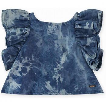 Blusa tie dye con volantes y detalles en sisa