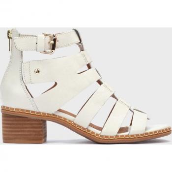Pikolinos sandalia tacón de piel blanes W3H-1823 para mujer