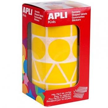 APLI Kids - Rollo de gomets figuras surtidas color amarillo, tamaño XL