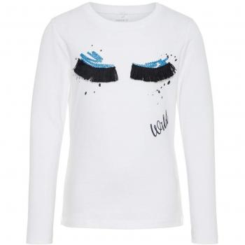 NAME IT Camiseta Manga Larga NIÑA REEYE - 122-128, Bright White