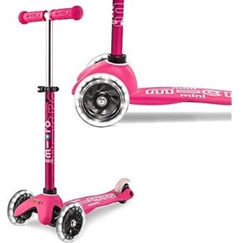 Micro Mini Led Deluxe Light Up Scooter Pink 2-5 Years Tilt And Lean Toddler Girls Childrens 3 Wheel Scooters Lightweight
