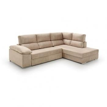 Sofá Cama Chaise Longue Fiorella Alta Gama Beige Derecha 285x200x105
