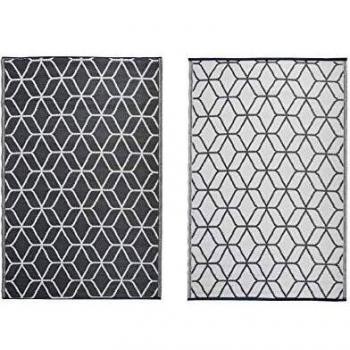Alfombra exterior Eschert Design 180x121 cm gris blanco OC25