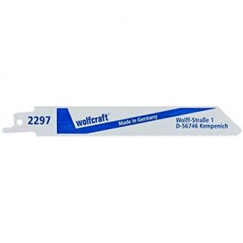 wolfcraft 2297000 - 2 hojas de sierra de sable bimetal hoja muy flexible,/ chapas de acero 1-3mm, metales no férreos, inox / cortes enrasados finos 130 mm