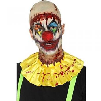 Smiffy's-46869 Kit rápido de látex: Payaso reptante, Amarillo, con Gorro de Calva y Cuello de v, Color, Applicable