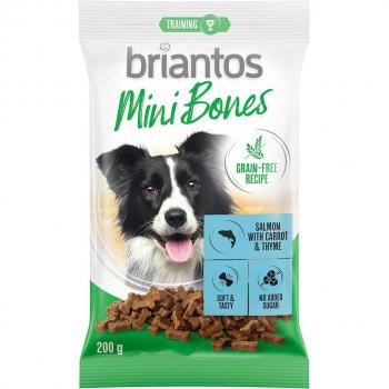 Briantos Mini Huesos Sin Cereales para Perros 200 g - Pack Económico: 2 x 200 g con Pato, Guisantes y Arándanos
