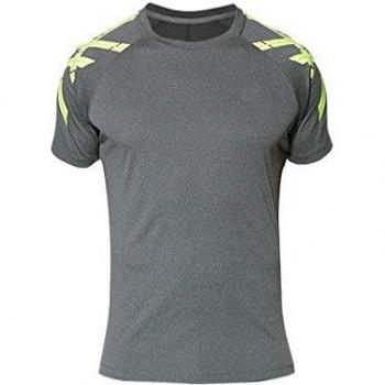 Asics Stripe SS Top de Manga Corta, Hombre, Gris