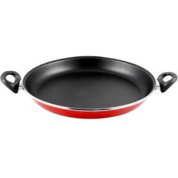 Paellera Magefesa K2 Roja 34 cm Acero Antiadherente Efecto Piedra Apta para Todo Tipo de Cocinas y Lavavajillas