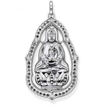 Thomas Sabo Madonna Pendant Black White Silver, Gray unisex, Size: ONE SIZE