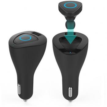 Auricular Bluetooth Mini con Wifi, USB, Micrófono y Cargador de Coche para Smartphone