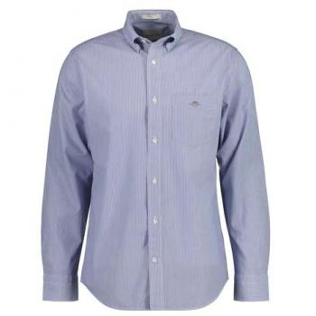 Camisa de Popelín Regular Fit de Rayas Finas para Hombre Gant - Talla 3XL - Color Azul